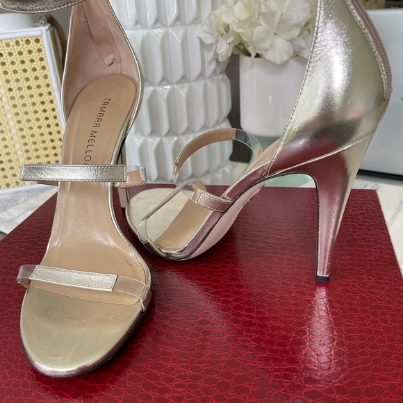 Authentic TAMARA MELLON FRONTLINE 105. - NAPPA PLATINO METALLIC SIZE : 40.5 - Picture 7 of 8